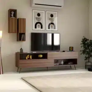 طاولة تلفزيون حديثة لون بني 102
