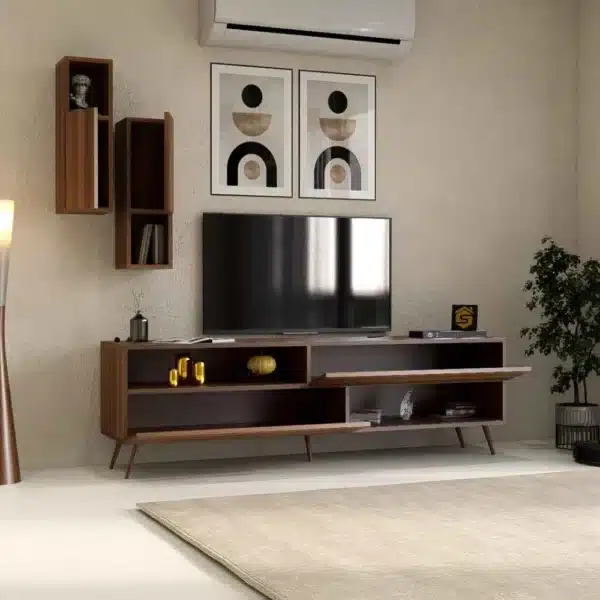 طاولة تلفزيون حديثة لون بني 102