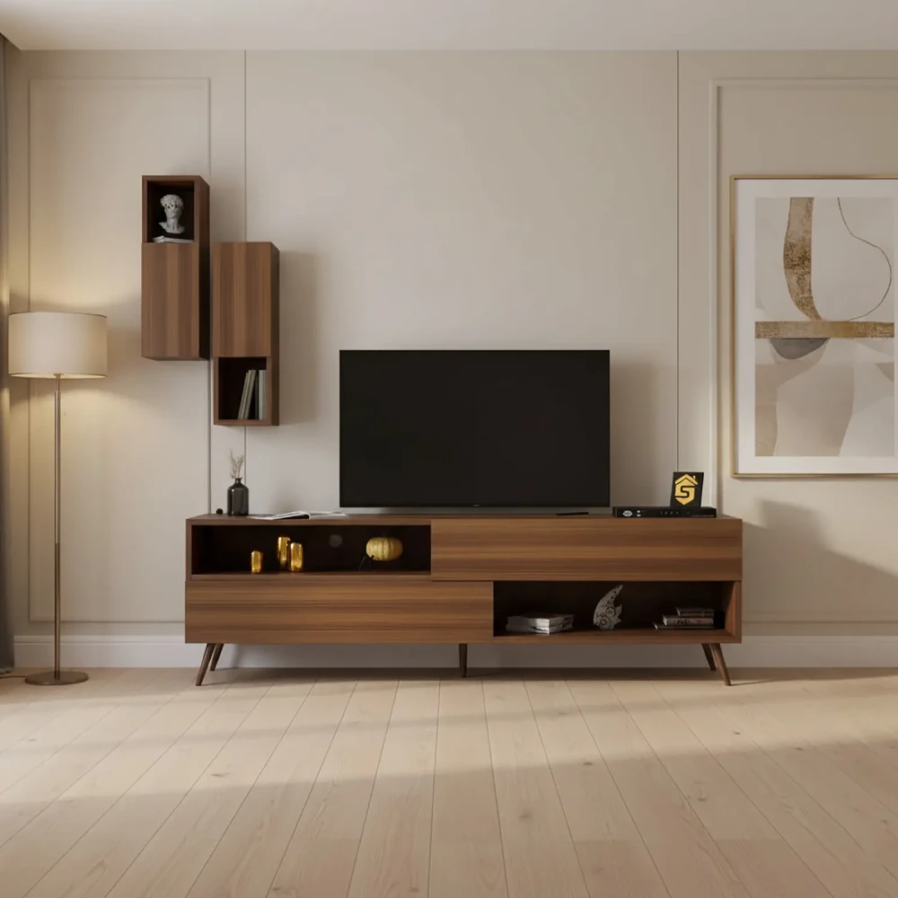 طاولة تلفزيون حديثة لون بني 102