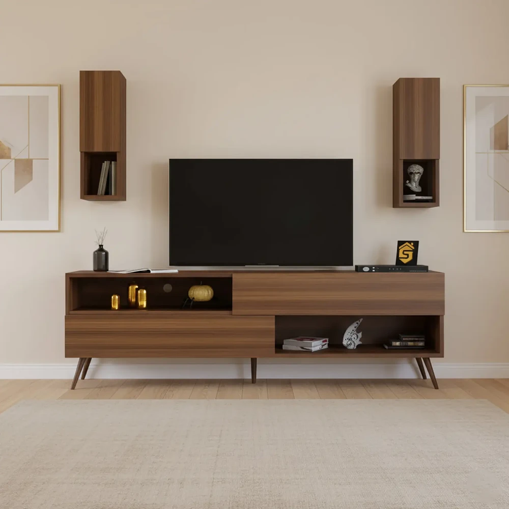 طاولة تلفزيون حديثة لون بني 102
