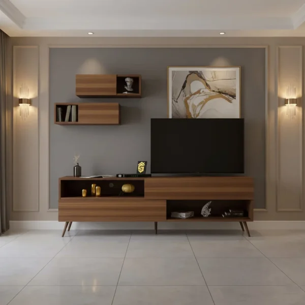 طاولة تلفزيون حديثة لون بني 102