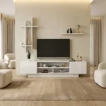 طاولة تلفزيون سعودى لون ابيض 106