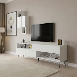 طاوله تلفزيون حديثة لون أبيض 101