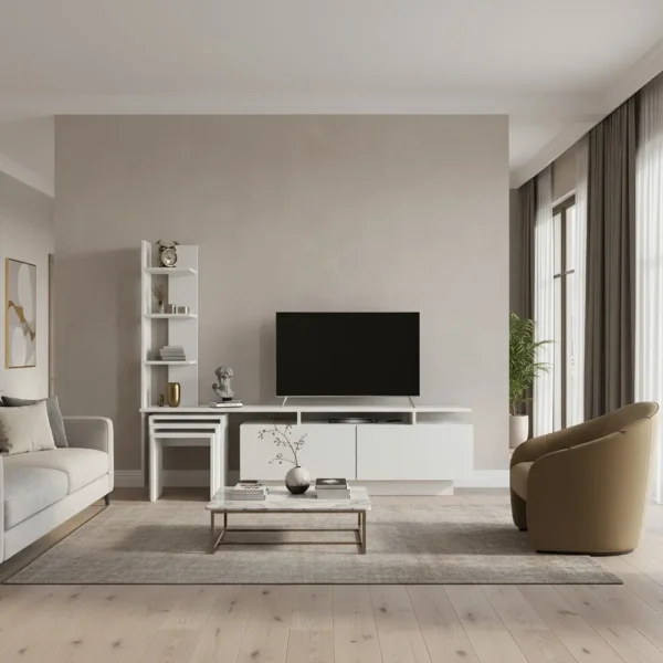 طاولة تلفاز مع 3 طاولات خدمة 128