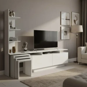 طاولة تلفاز مع 3 طاولات خدمة 128