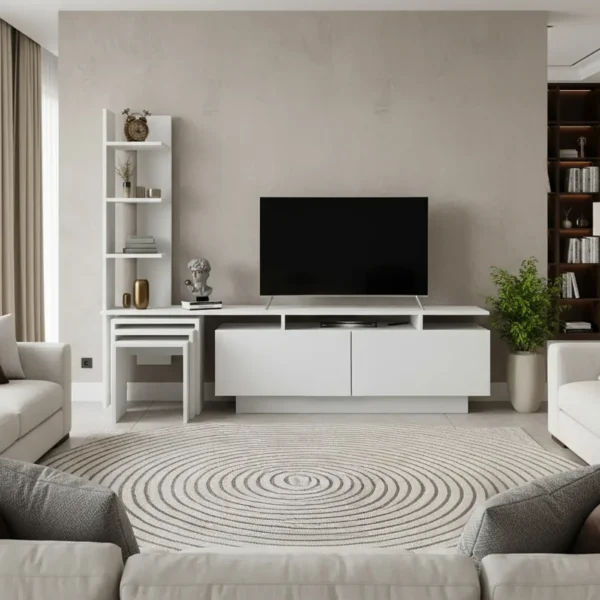 طاولة تلفاز مع 3 طاولات خدمة 128