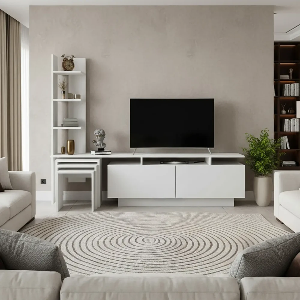 طاولة تلفاز مع 3 طاولات خدمة 128