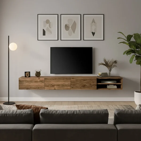 طاولة شاشة معلقة لون بني 146