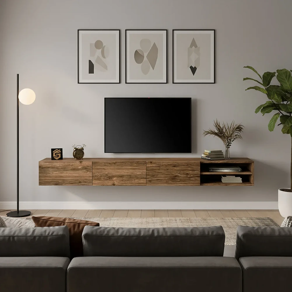 طاولة شاشة معلقة لون بني 146