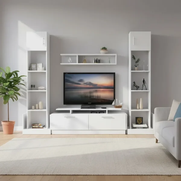 مكتبة شاشة مع 2 وحدة أرفف 131