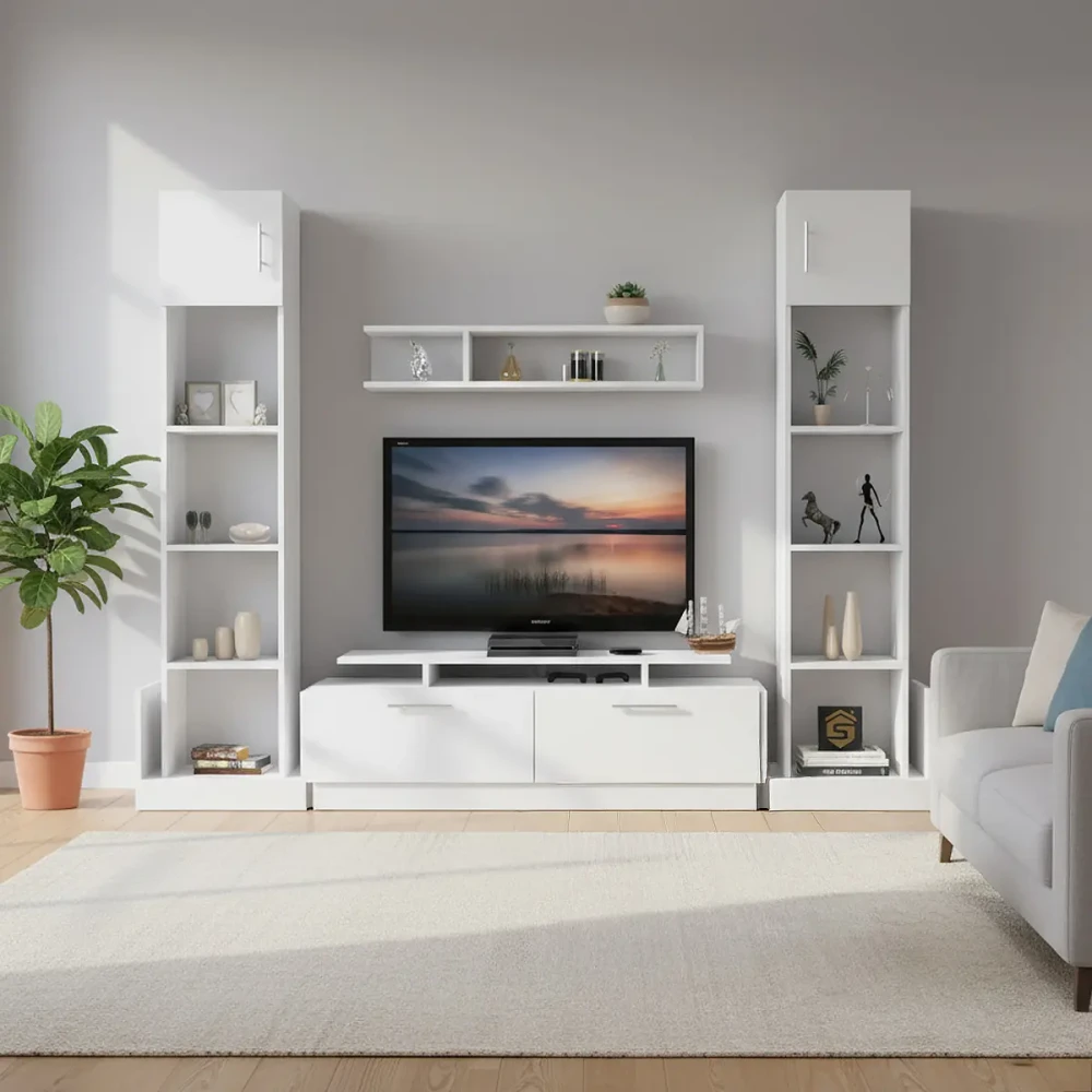 مكتبة شاشة مع 2 وحدة أرفف 131