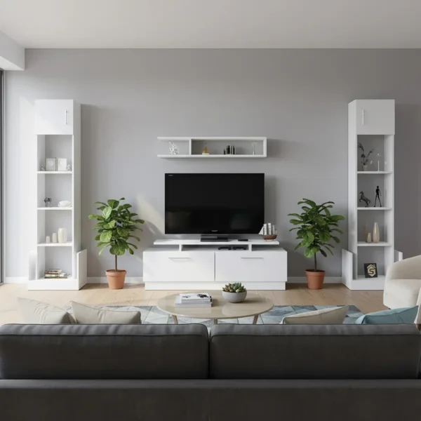 مكتبة شاشة مع 2 وحدة أرفف 131