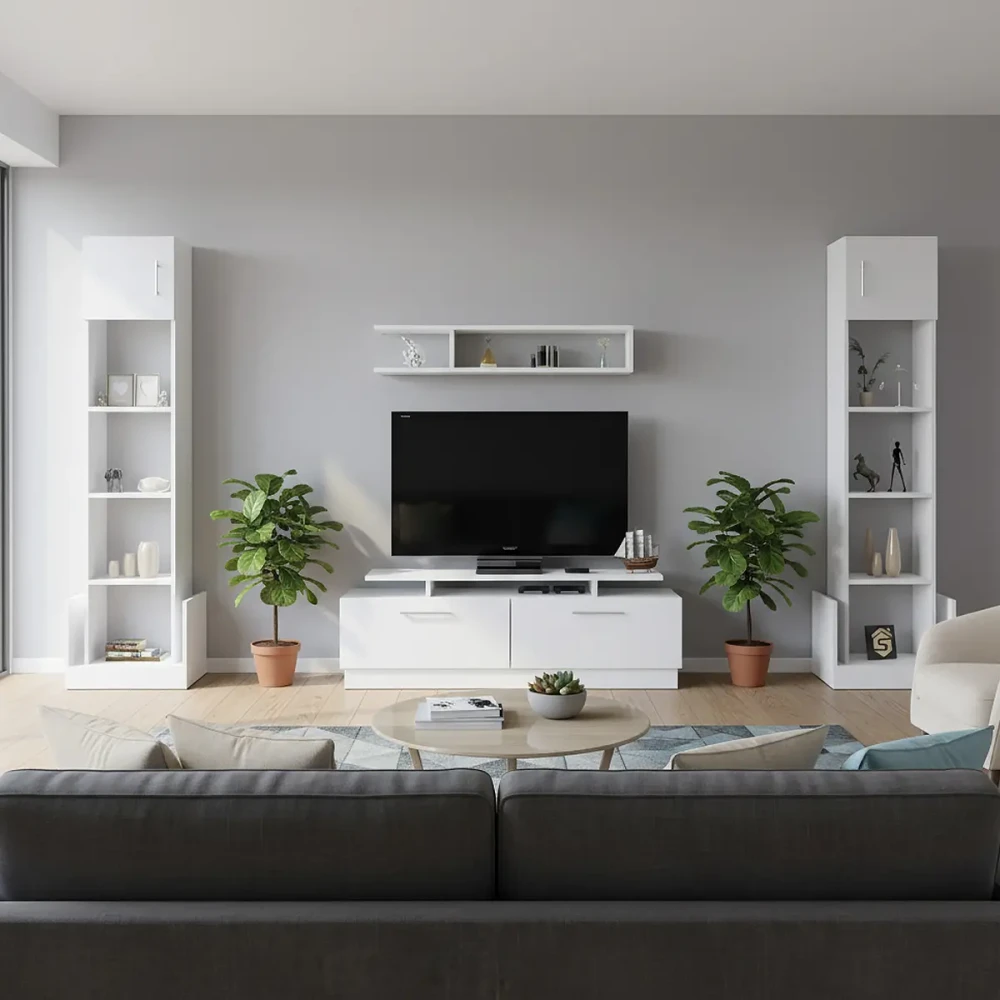 مكتبة شاشة مع 2 وحدة أرفف 131