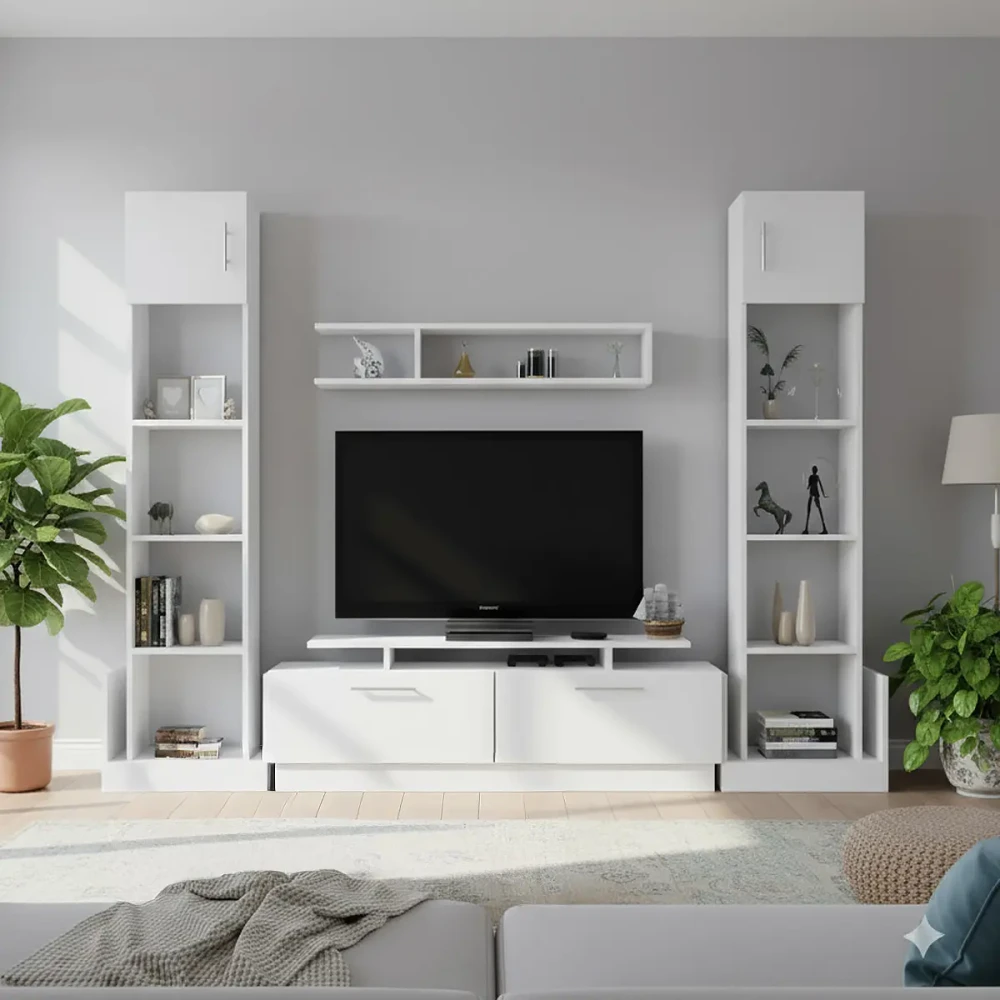 مكتبة شاشة مع 2 وحدة أرفف 131