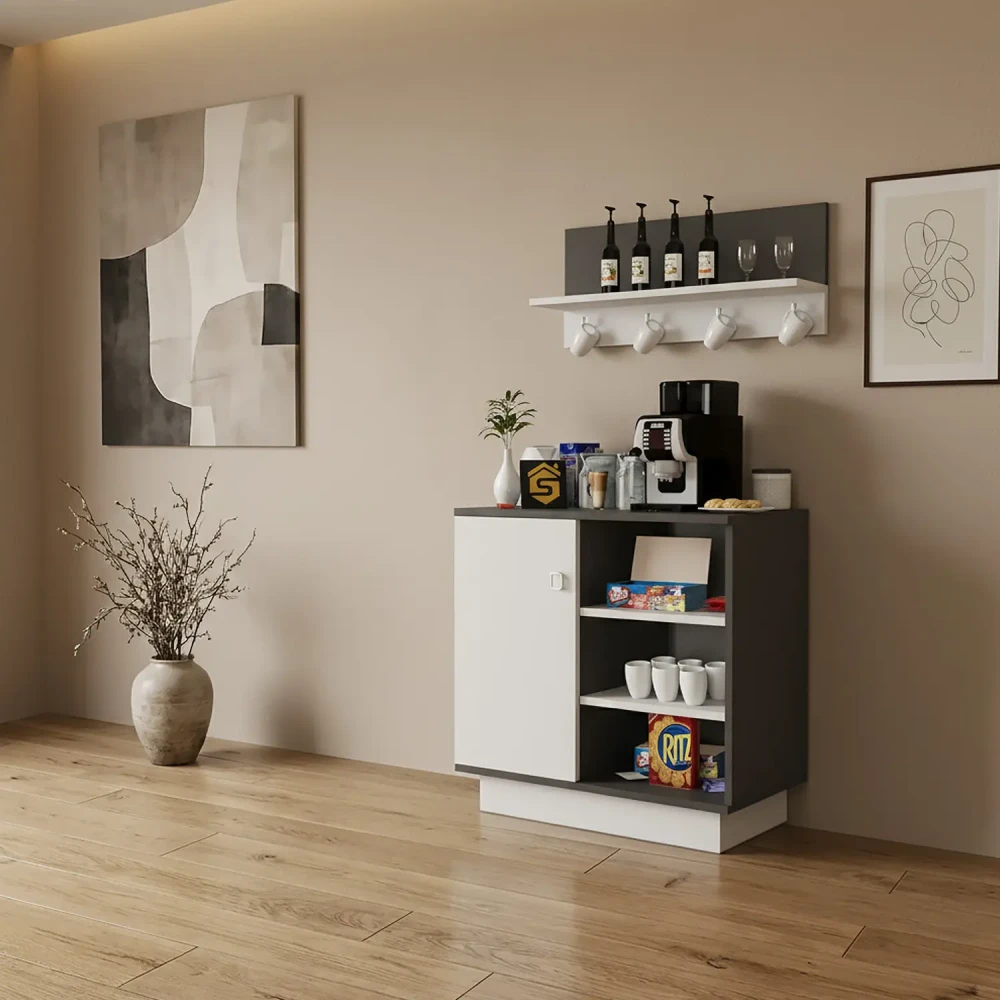 ركن قهوة أبيض مع رمادي 302