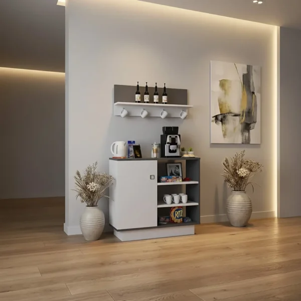 ركن قهوة أبيض مع رمادي 302