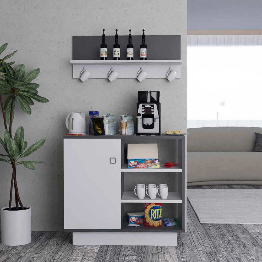 ركن قهوة أبيض مع رمادي 302