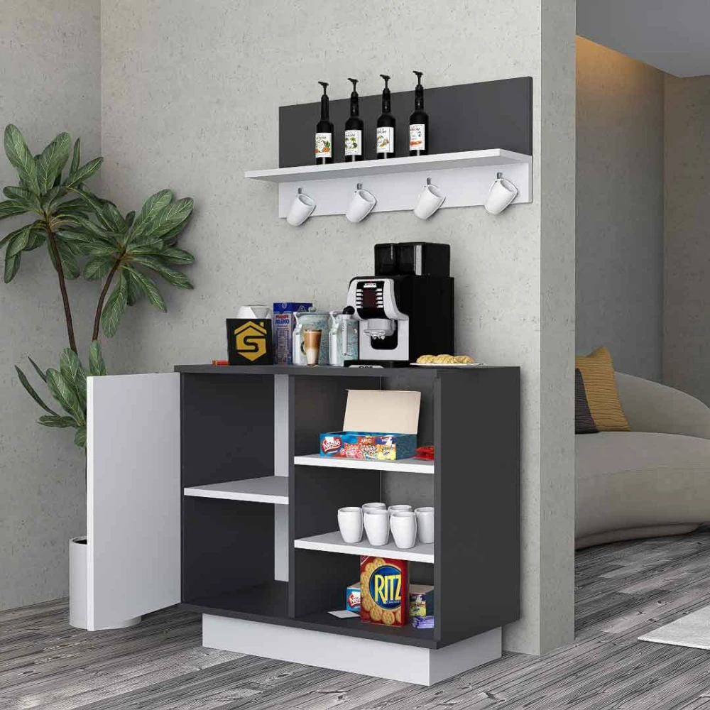 ركن قهوة أبيض مع رمادي 302