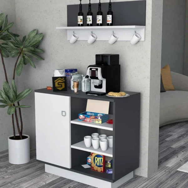 ركن قهوة أبيض مع رمادي 302