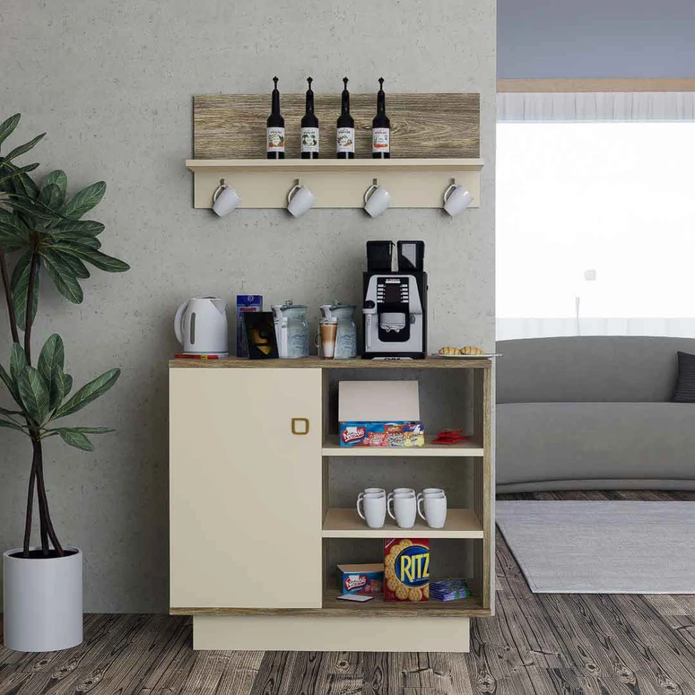 ركن قهوة بيج مع خشبي 303