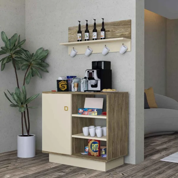 ركن قهوة بيج مع خشبي 303