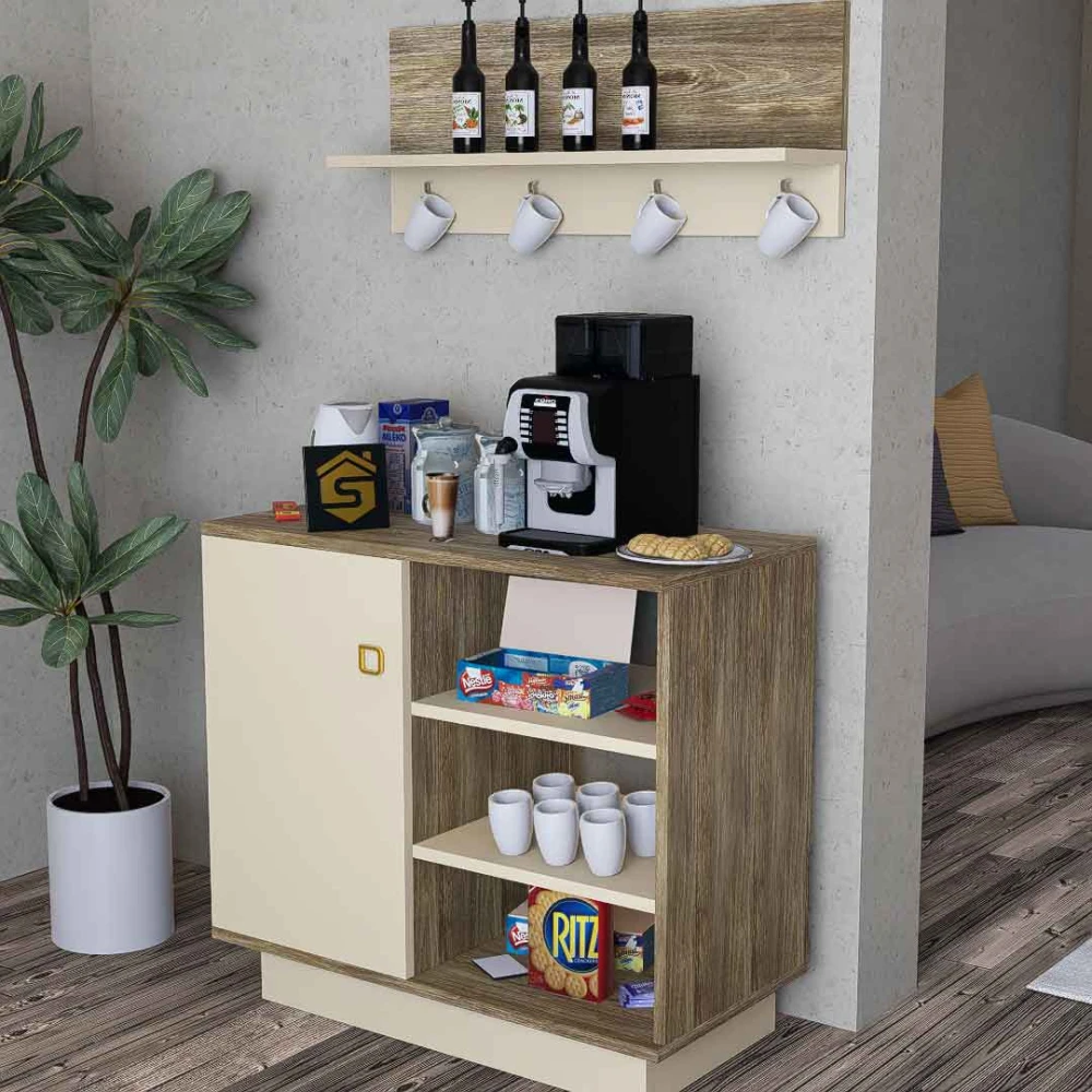 ركن قهوة بيج مع خشبي 303