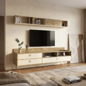 طقم طاولات بيج مع خشبي 203