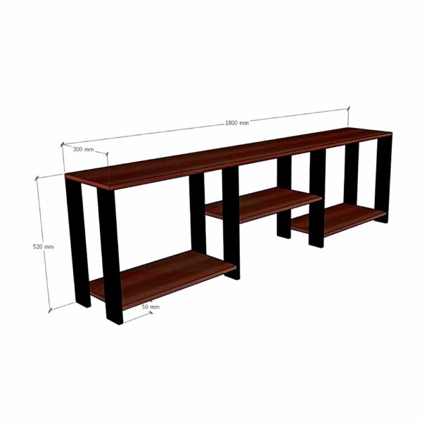 طاولة تلفزيون تصميم عصري بأرفف عملية