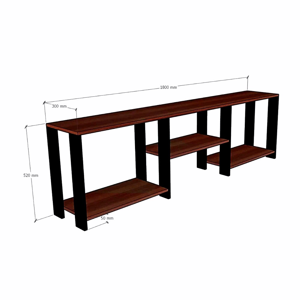 طاولة تلفزيون تصميم عصري بأرفف عملية