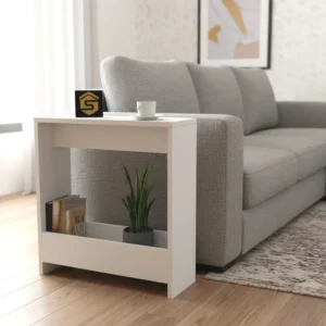 طاولة جانبية عملية لون أبيض