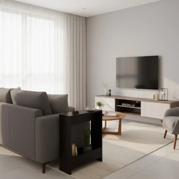 طاولة جانبية مودرن لون أسود مطفي