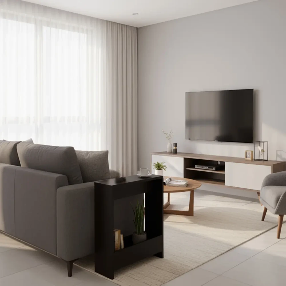 طاولة جانبية مودرن لون أسود مطفي