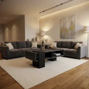 طاولة وسط بتصميم عصري برف داخلي