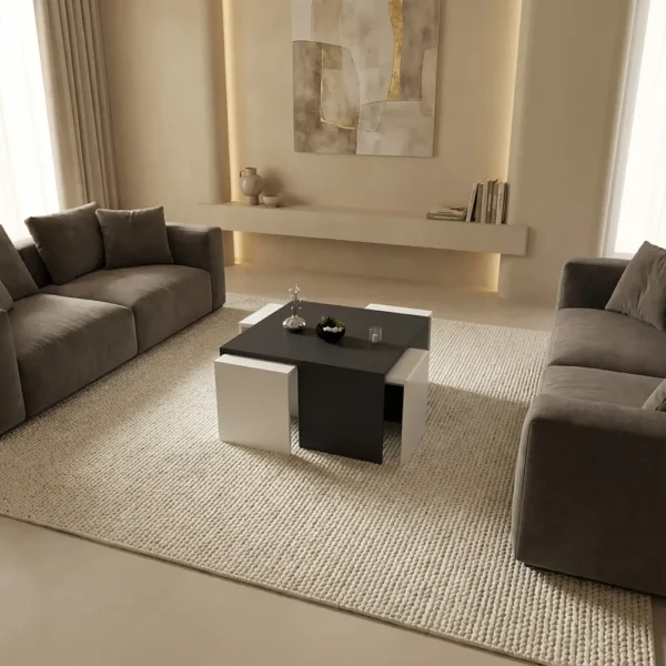 طاولة وسط مع 4 طاولات خدمة لونين 402