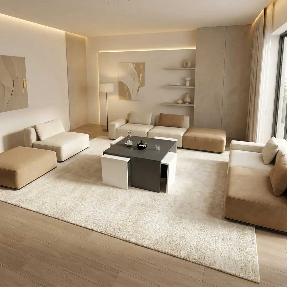 طاولة وسط مع 4 طاولات خدمة لونين 402