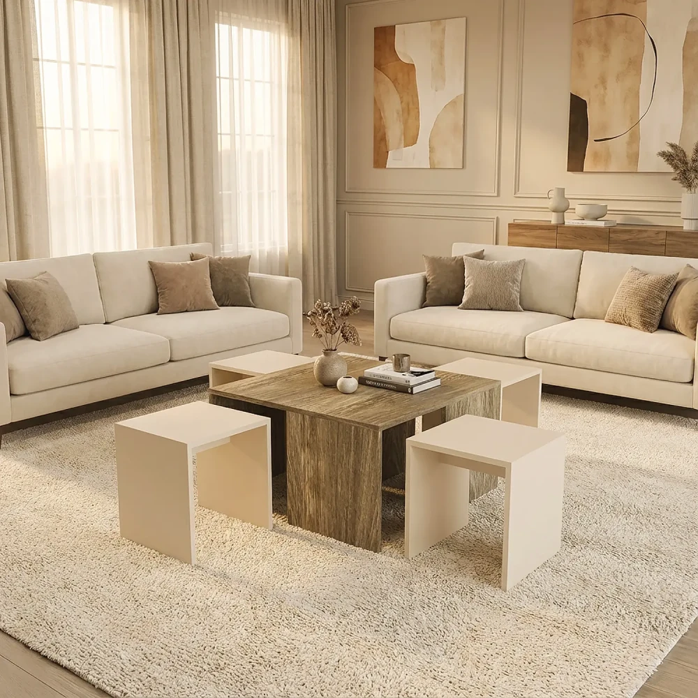 طاولة وسط مع 4 طاولات خدمة لونين 403