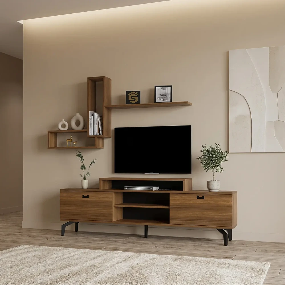 طقم طاولات و زاويه لون بني 205