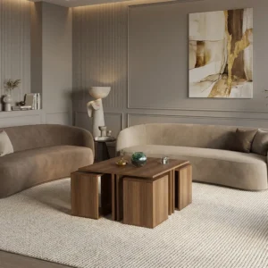 طقم طاولات و زاويه لون بني 205