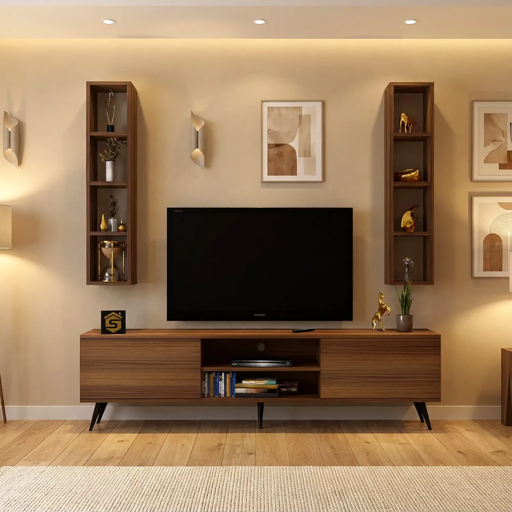 طاولة تلفزيون عصرية مع وحدتين أرفف 165