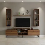 طاولة شاشة مع رفوف لون بني 172