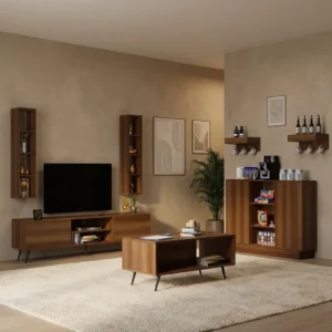 طقم طاولات عصري لون بني 208