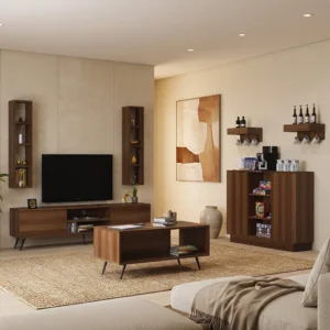 طقم طاولات عصري لون بني 208