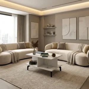 طقم طاولات مودرن لون أبيض 212