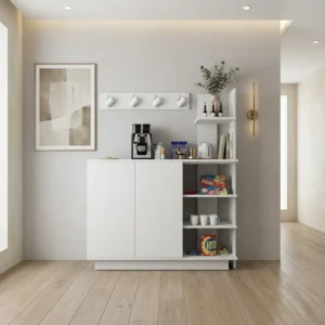 ركن قهوة لون أبيض برفوف 305