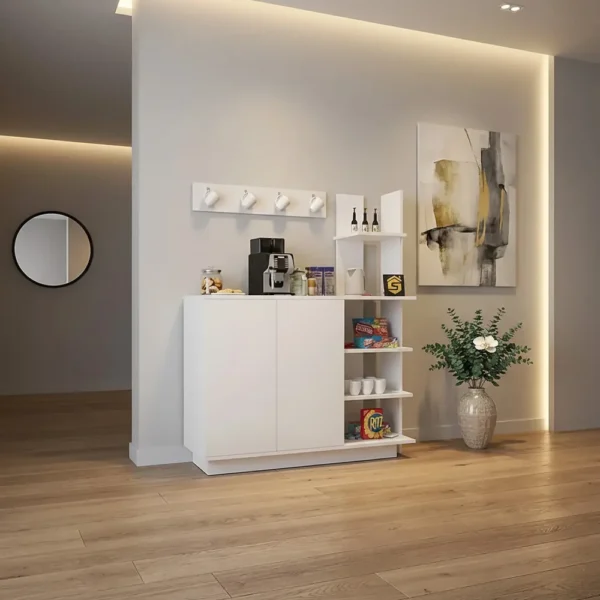 ركن قهوة لون أبيض برفوف 305