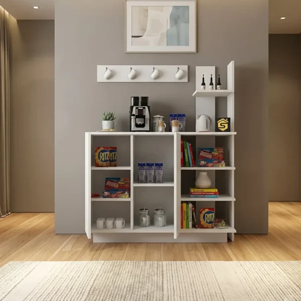 ركن قهوة لون أبيض برفوف 305