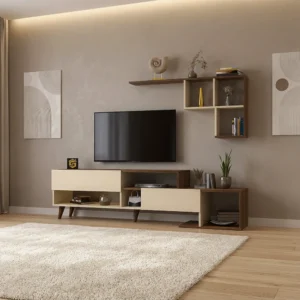 طاولة شاشة لون بيج مع بني 175
