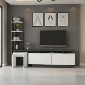 طاولة شاشة لونين مع 3 طاولات خدمة 174