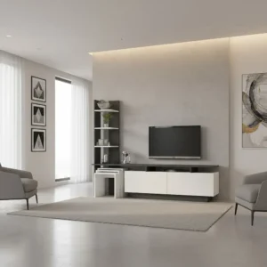 طاولة شاشة لونين مع 3 طاولات خدمة 174