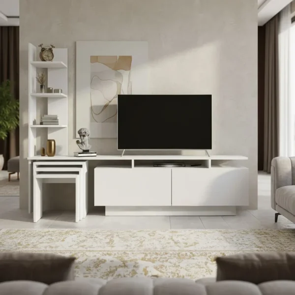 طقم طاولات لون أبيض 214